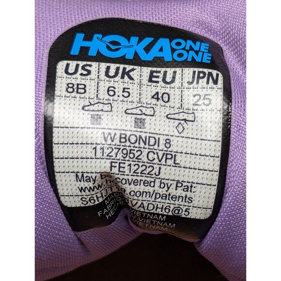 Hoka One One Bondi 8 Women’s Size 8B Chalk Violet Pastel Mesh Running Shoes - Picture 11 of 11